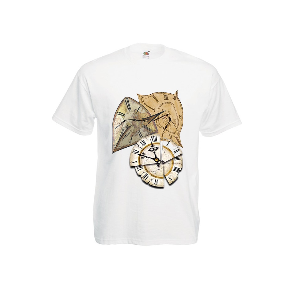 Tricou barbatesc personalizat DTG Ceasuri alb XL