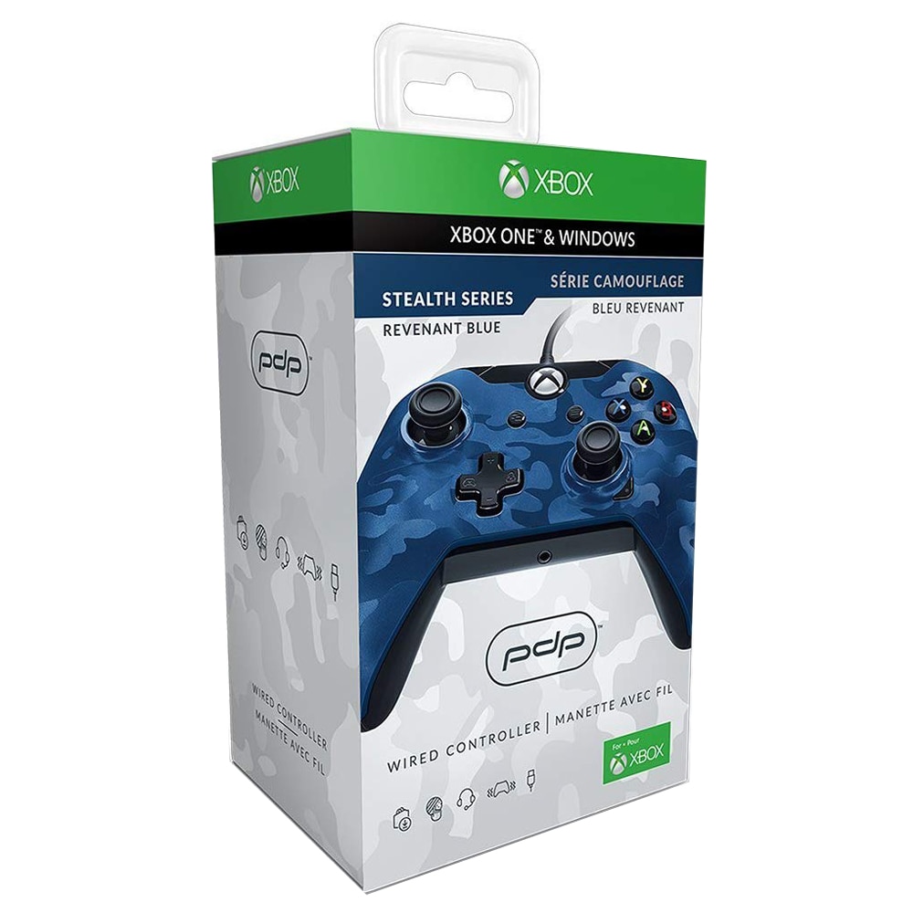 blue camo wired xbox one controller