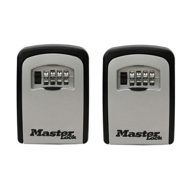 Set 2 cutii metalice pentru chei Master Lock 5401EURD, cifru mecanic, 115 x 85 mm