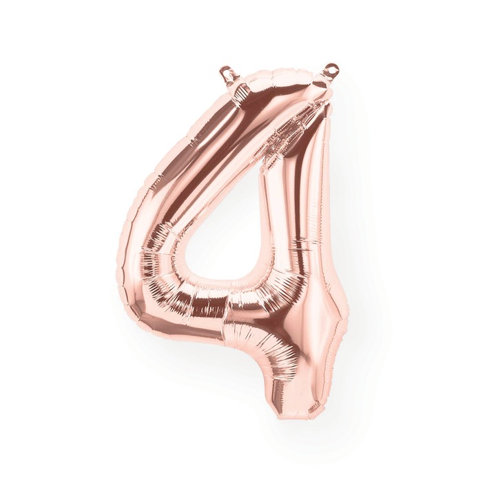 Фолиев балон Baloane Sofia, Цифра 4, Rose Gold, Височина 101 см