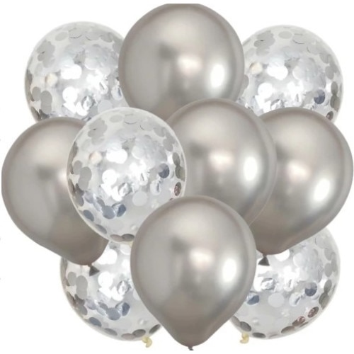 Set de 20 Baloane Pentru Petrecere, Argintiu