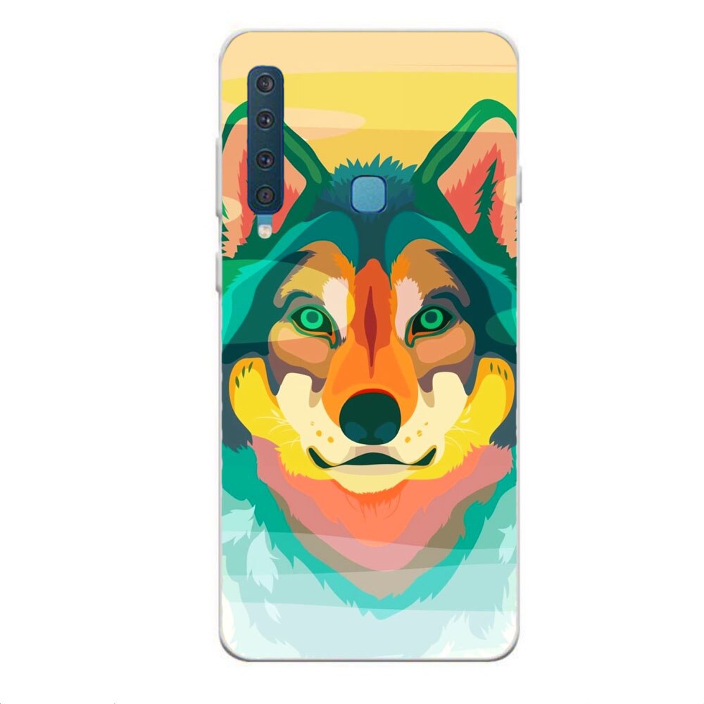 Husa Samsung Galaxy A9 2018 Silicon Gel Tpu Model Desen Lup Multicolor