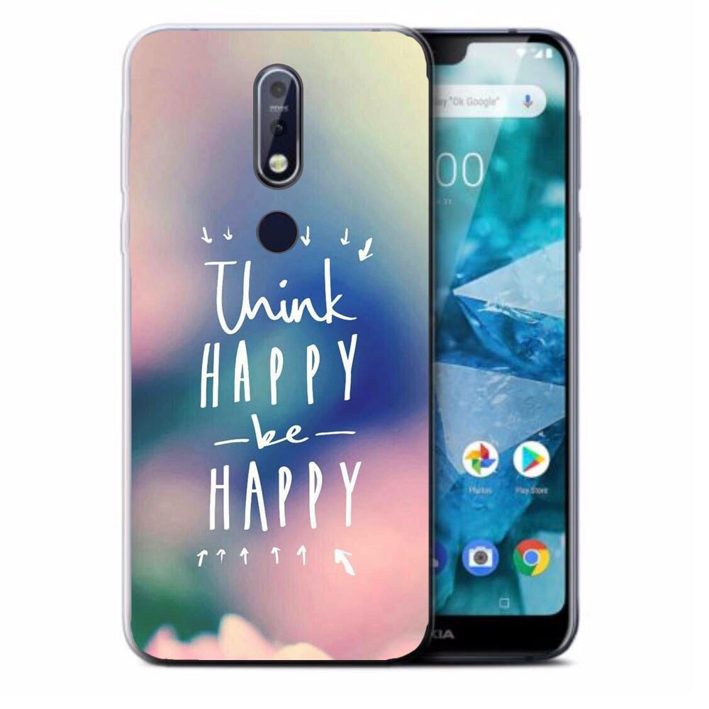 Husa Nokia 7.1 2018 Silicon Gel Tpu Model Think Positive Multicolor