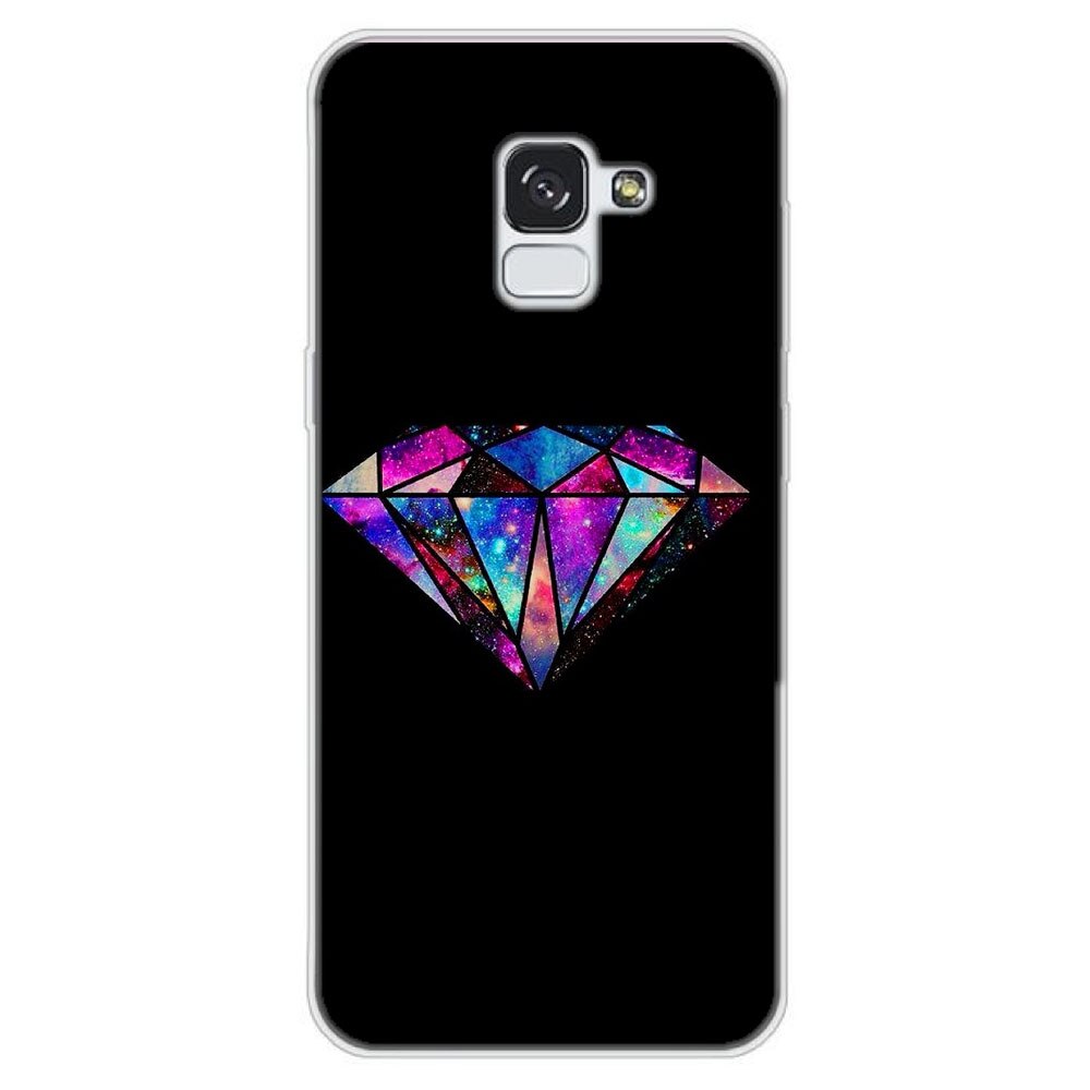 Husa Samsung Galaxy A8 2018 Silicon Gel Tpu Model Diamond Black Multicolor