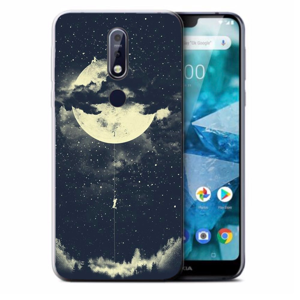 Husa Nokia 7.1 2018 Silicon Gel Tpu Model Moon Climbing Multicolor