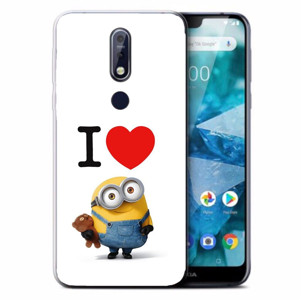 Husa Nokia 7.1 2018 Silicon Gel Tpu Model I Love Minions Multicolor