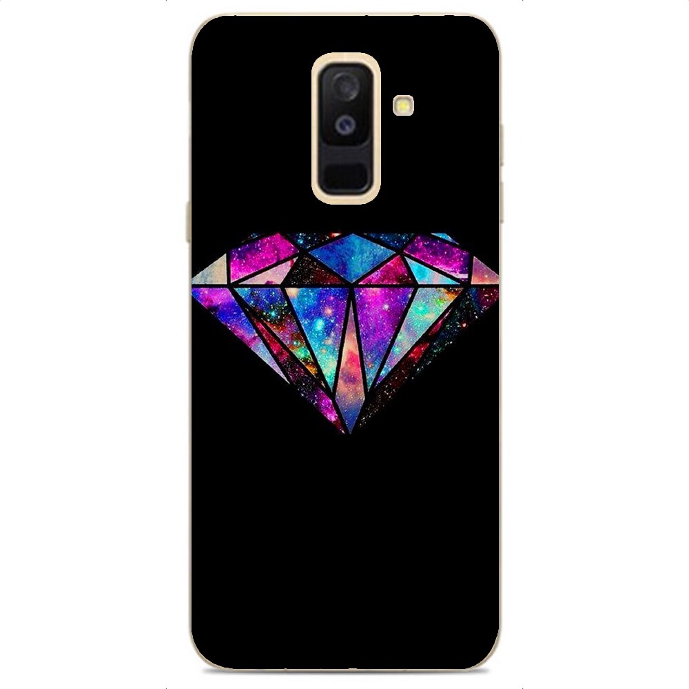 Husa Samsung Galaxy A6 Plus 2018 Silicon Gel Tpu Model Diamond Black Multicolor