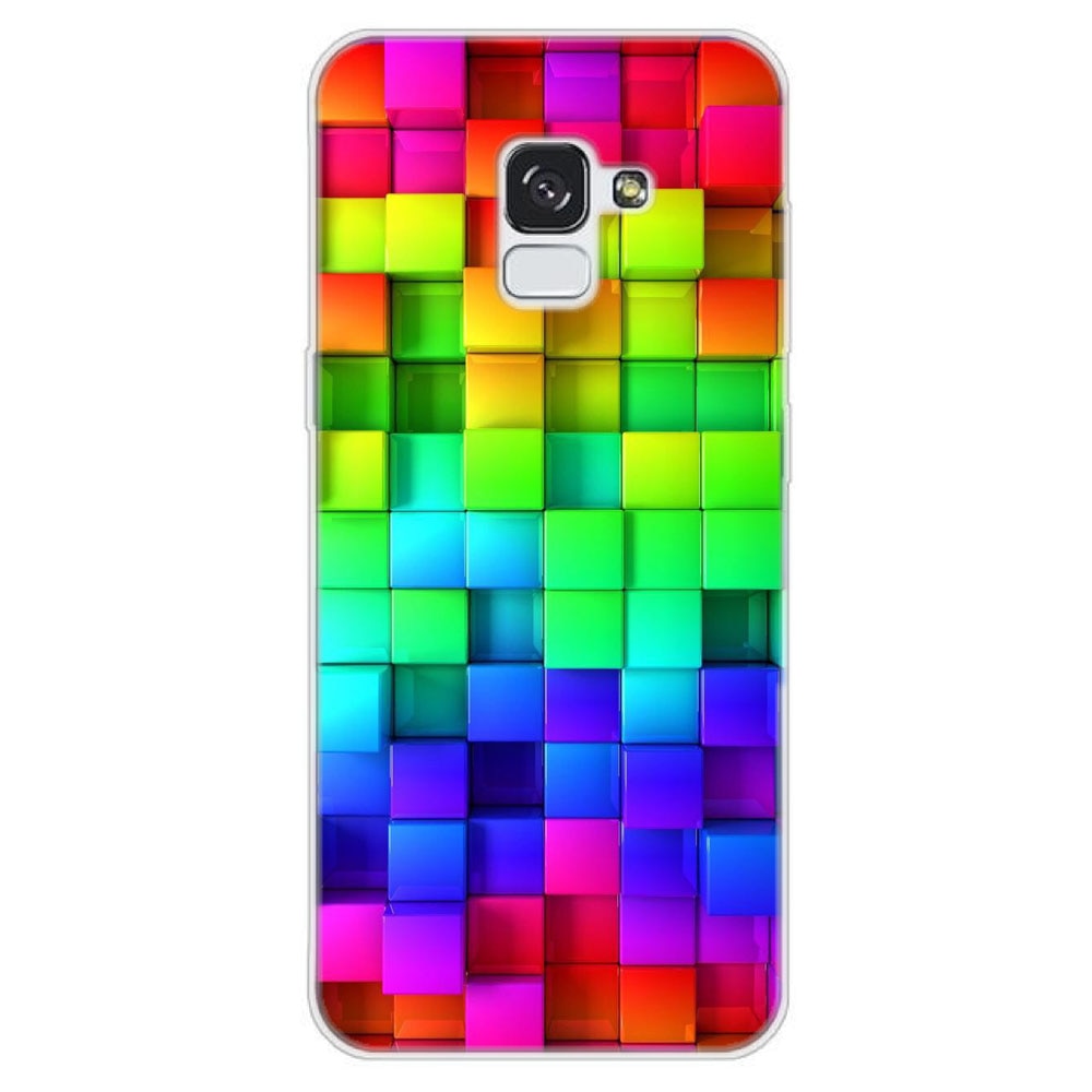 Husa Samsung Galaxy J6 2018 Silicon Gel Tpu Model Colorful Cubes Multicolor