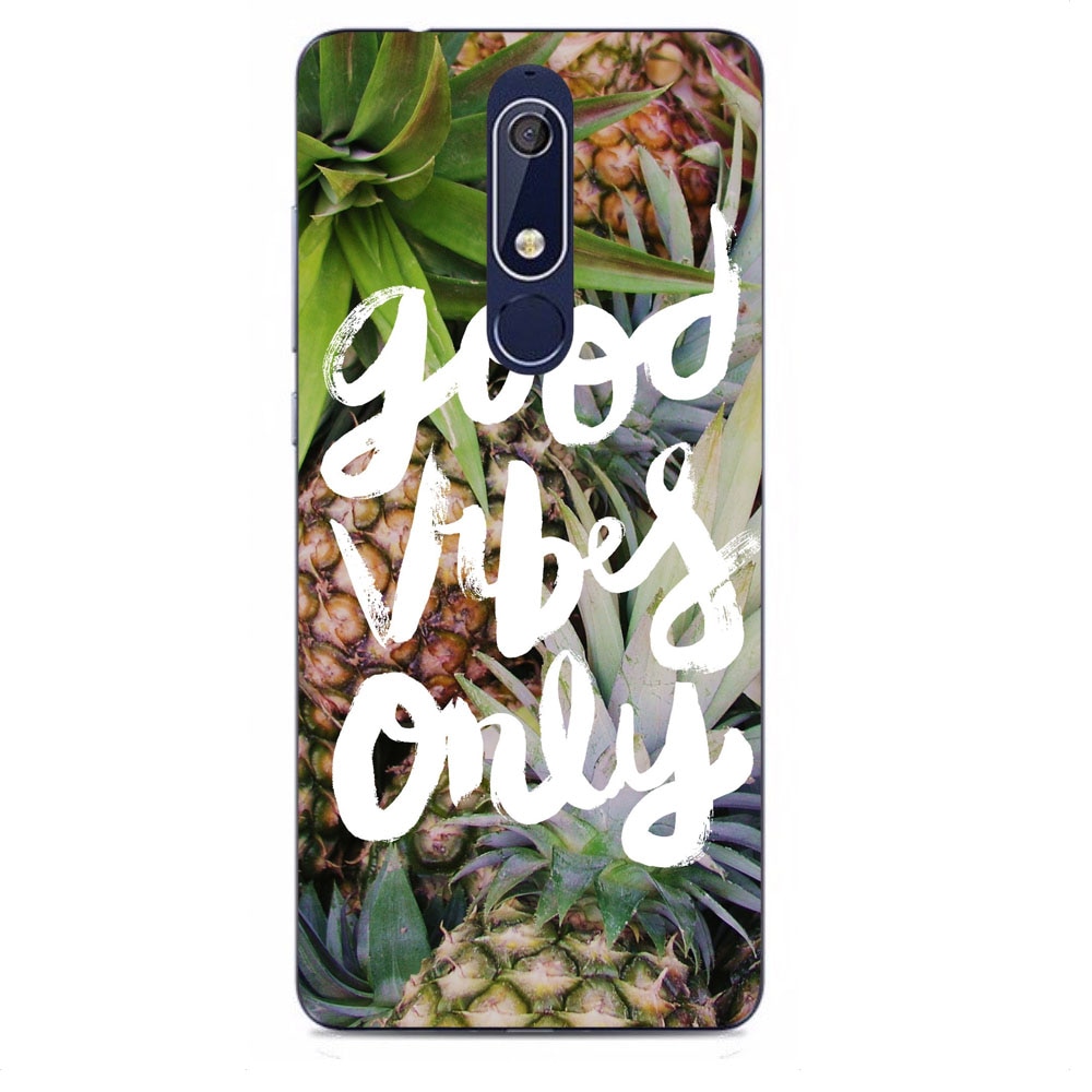 Husa Nokia 5.1 2018 Silicon Gel Tpu Model Good Vibes Only Multicolor