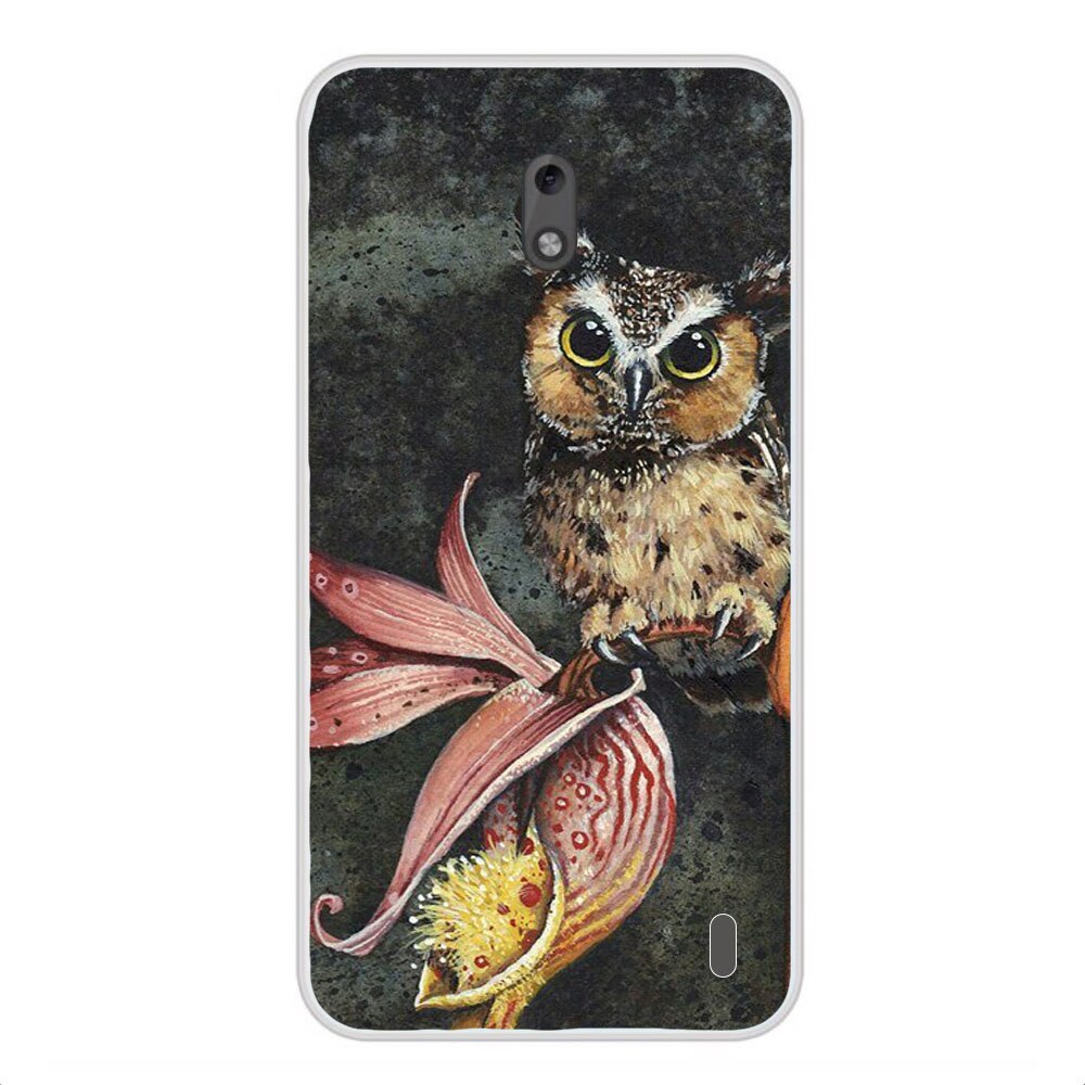 Husa Nokia 2 Silicon Gel Tpu Model Owl Painted Multicolor