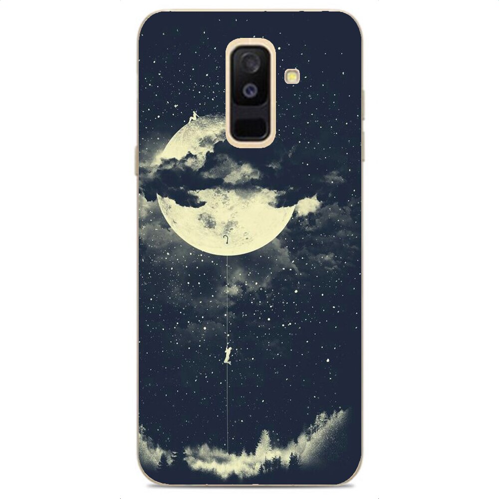 Husa Samsung Galaxy A6 Plus 2018 Silicon Gel Tpu Model Moon Climbing Multicolor