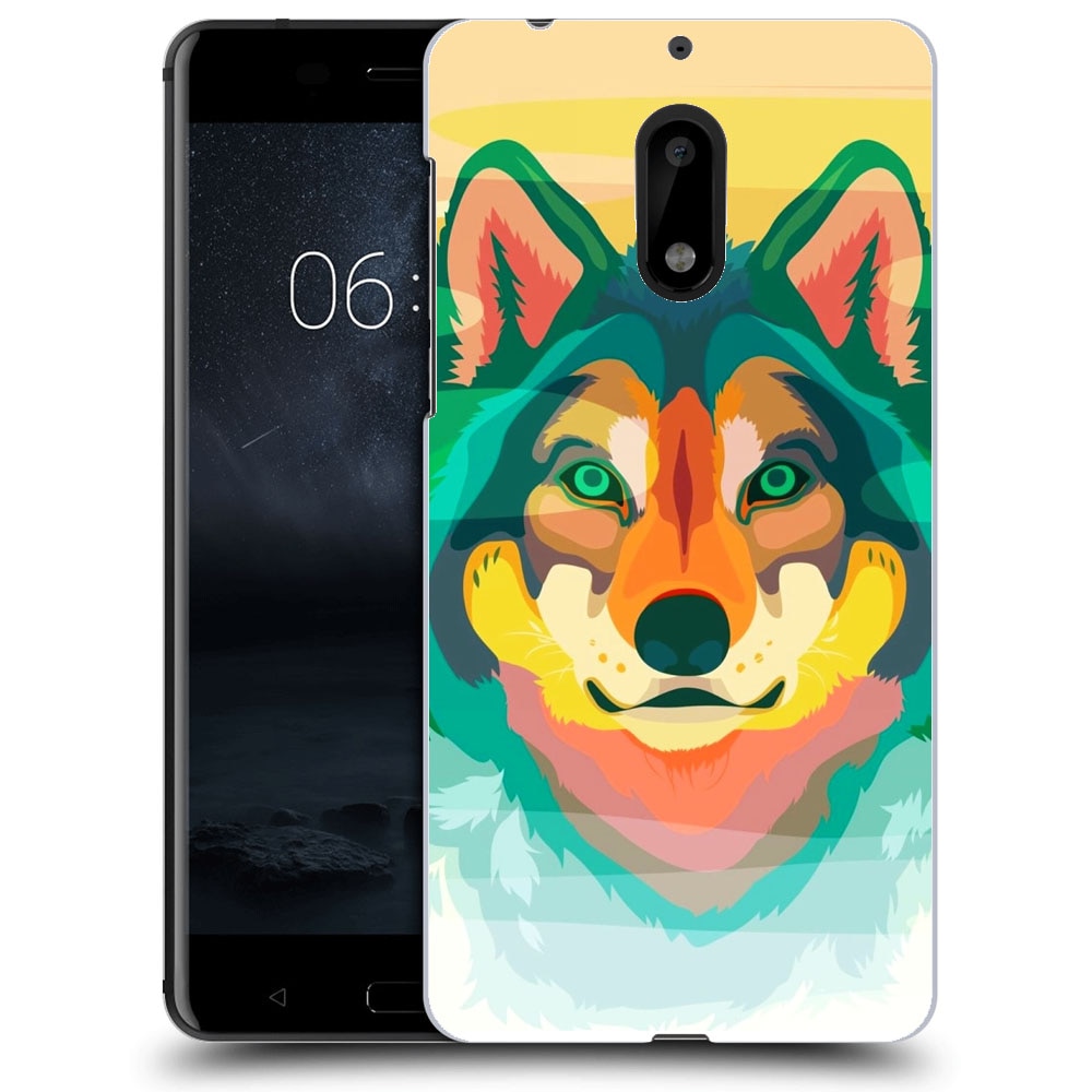 Husa Nokia 6 Silicon Gel Tpu Model Desen Lup Multicolor