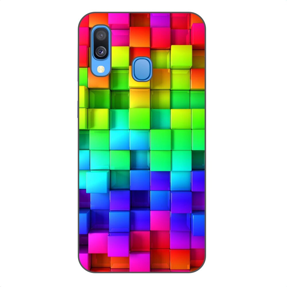Husa Samsung Galaxy A40 Silicon Gel Tpu Model Colorful Cubes Multicolor