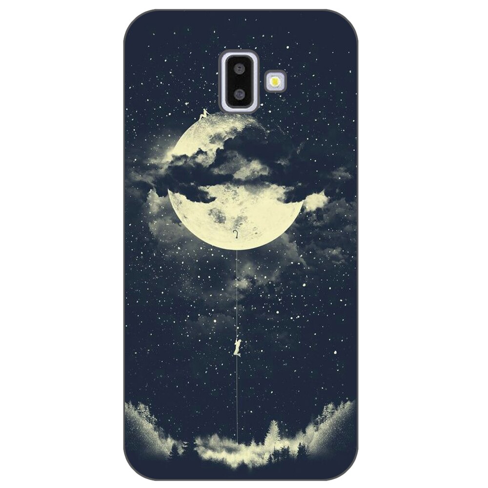 Husa Samsung Galaxy J6 Plus 2018 Silicon Gel Tpu Model Moon Climbing Multicolor
