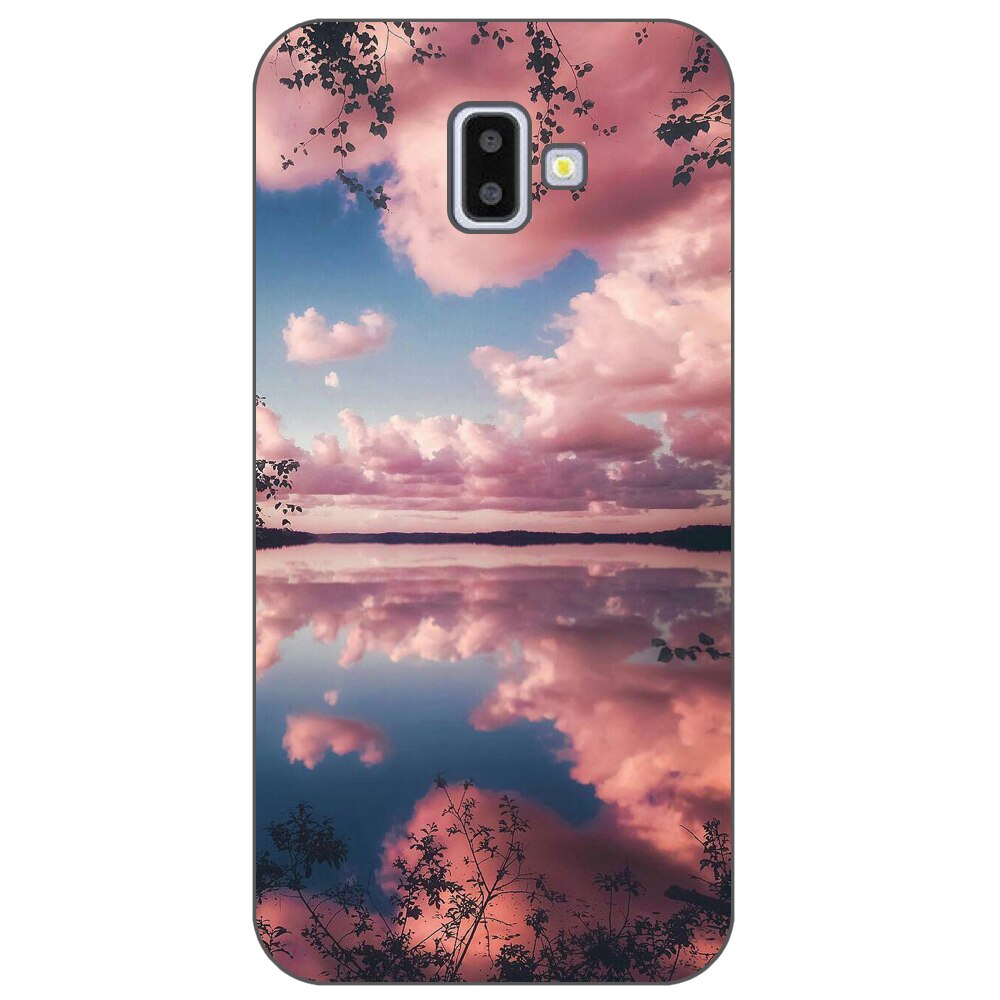 Husa Samsung Galaxy J6 Plus 2018 Silicon Gel Tpu Model Pink Clouds Multicolor