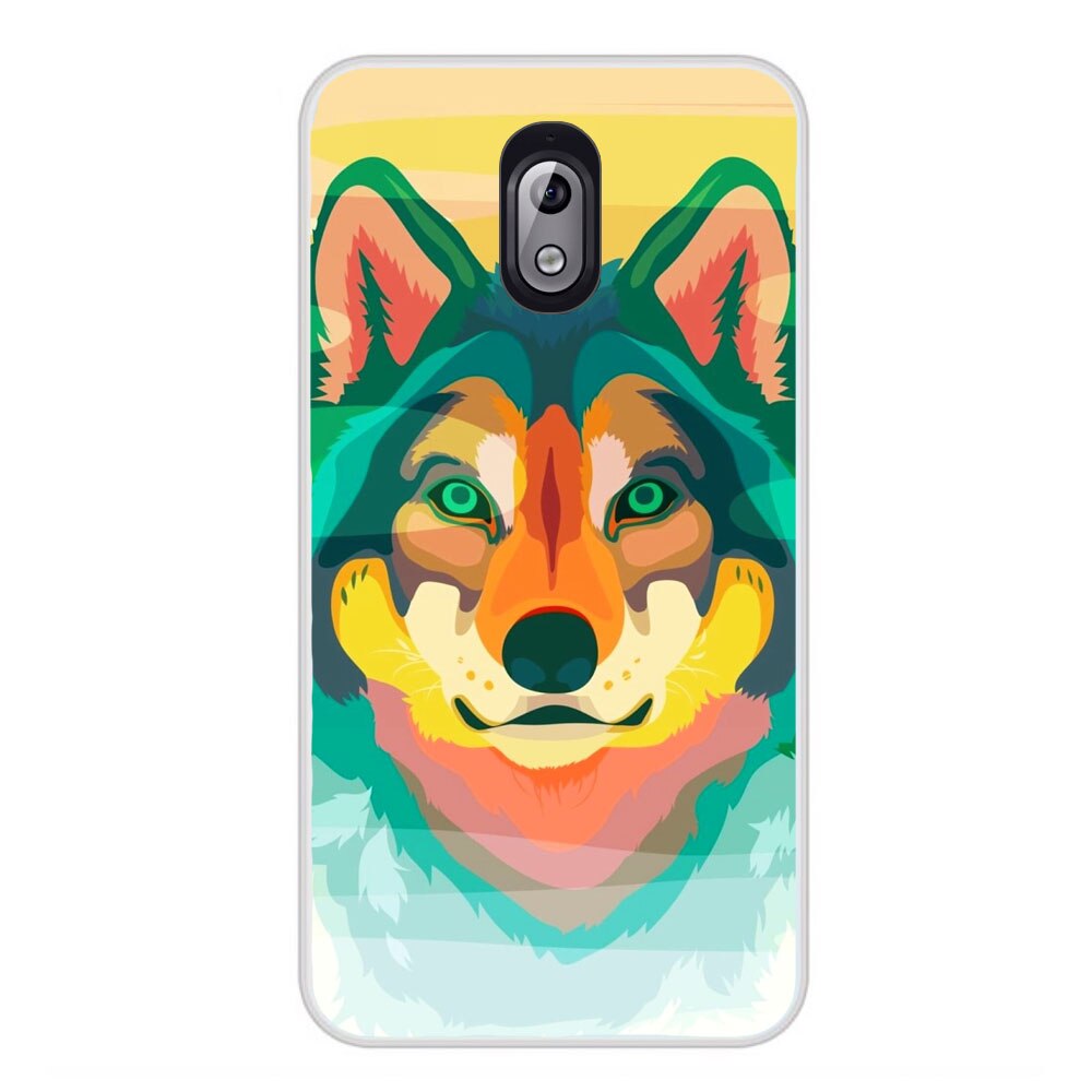 Husa Nokia 3.1 2018 Silicon Gel Tpu Model Desen Lup Multicolor