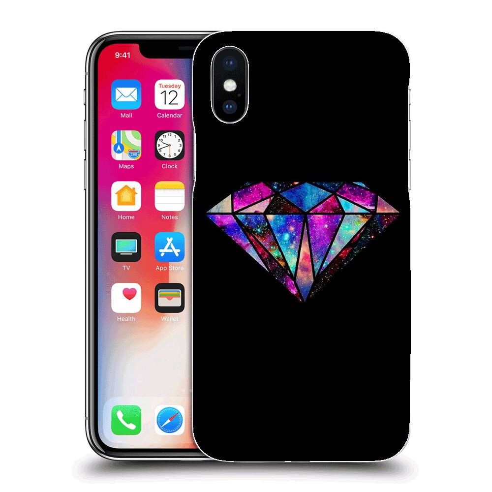 Husa iPhone X Silicon Gel Tpu Model Diamond Black Multicolor