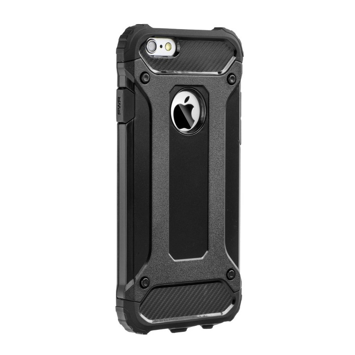 FORCELL ARMOR szilikon + műanyag hibrid hátlapvédő telefontok - Samsung Galaxy A40, Fekete
