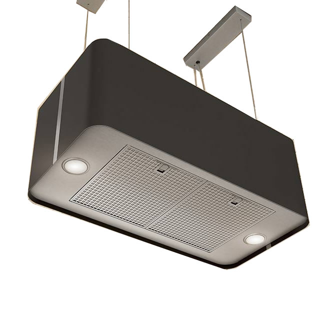 Hota insula Airforce F181XXL Black 70 cm, putere de absorbtie 750 mc/h, 1 motor, 4 trepte de viteza, telecomanda, negru