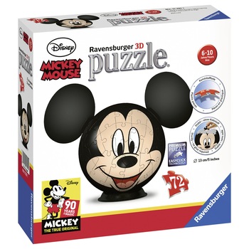 Puzzle 3D Ravensburger - Mickey Mouse, 72 piese Puzzle 3D Ravensburger - Mickey Mouse, 72 piese