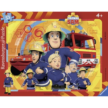 Puzzle Ravensburger - Pompierul Sam, 33 piese Puzzle Ravensburger - Pompierul Sam, 33 piese