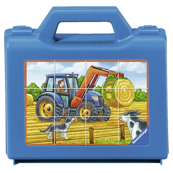 Puzzle Ravensburger - In cutie, Utilaje, 12 cuburi Puzzle Ravensburger - In cutie, Utilaje, 12 cuburi