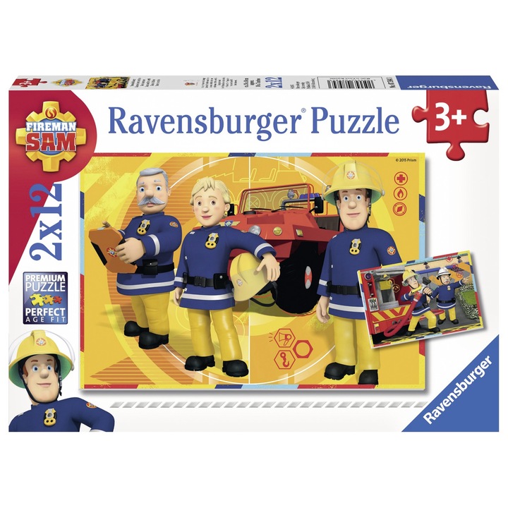 Ravensburger Puzzle - Tűzoltó Sam, 2x12 db