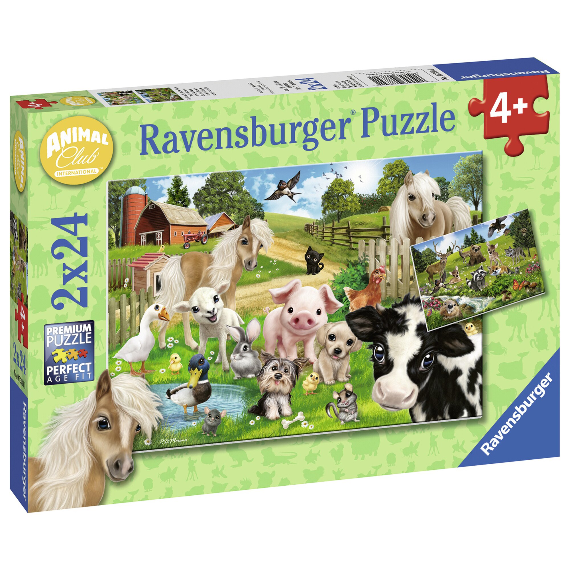 Puzzle Ravensburger - Ferma animalelor, 2 in 1, 2x24 piese