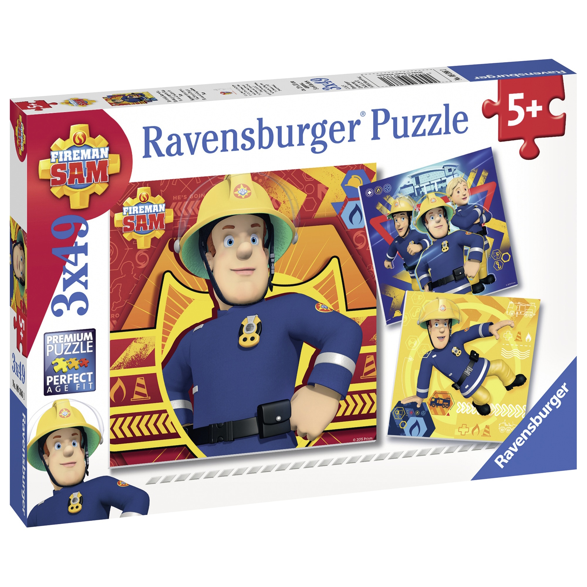 Puzzle Ravensburger - Sam in actiune, 3 in 1, 3x49 piese