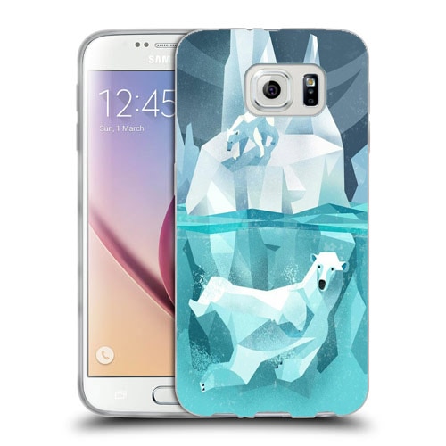 Husa Samsung Galaxy S6 Edge G925 Silicon Gel Tpu Model Polar Bears Multicolor