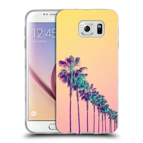 Husa Samsung Galaxy S6 Edge G925 Silicon Gel Tpu Model Palm Trees Multicolor