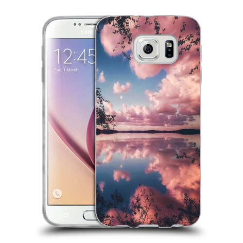 Husa Samsung Galaxy S6 Edge G925 Silicon Gel Tpu Model Pink Clouds Multicolor