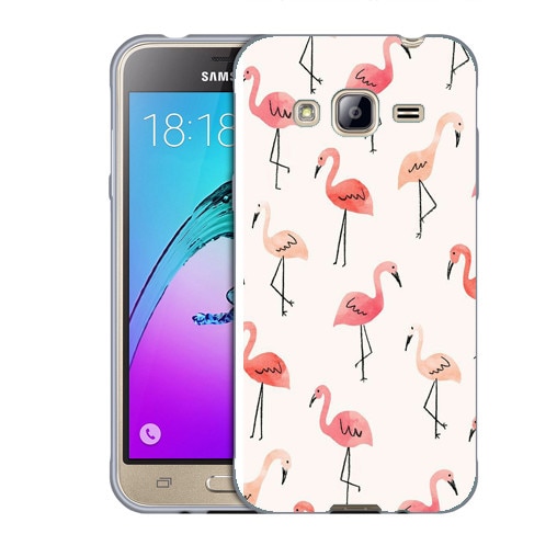 Husa Samsung Galaxy J3 si J3 2016 J320 Silicon Gel Tpu Model Flamingo Pattern Multicolor