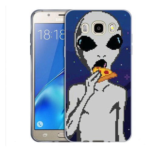Husa Samsung Galaxy J7 2016 J710 Silicon Gel Tpu Model Alien Pizza Multicolor