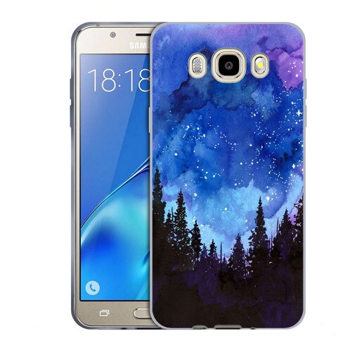 Husa Samsung Galaxy J7 2016 J710 Silicon Gel Tpu Model Night Forest Multicolor