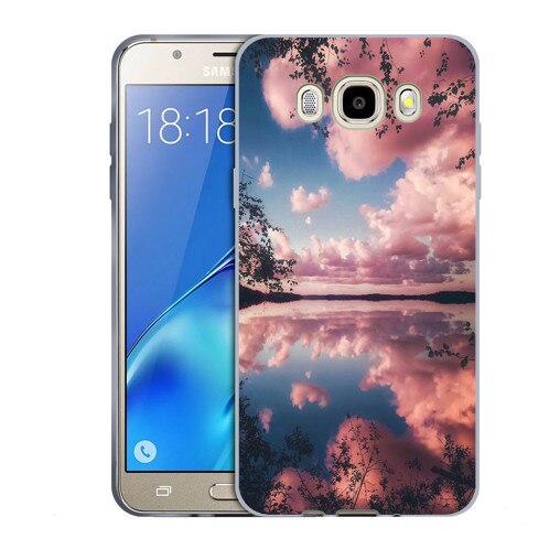 Husa Samsung Galaxy J5 2016 J510 Silicon Gel Tpu Model Pink Clouds Multicolor