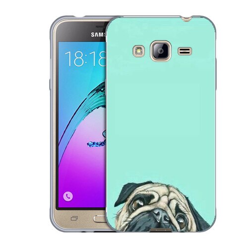 Husa Samsung Galaxy J3 si J3 2016 J320 Silicon Gel Tpu Model Curious Pug Multicolor