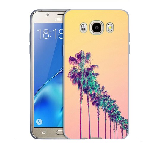 Husa Samsung Galaxy J7 2016 J710 Silicon Gel Tpu Model Palm Trees Multicolor