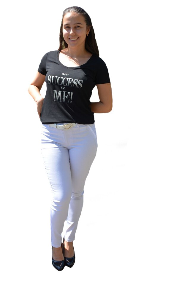 Pantaloni Ximena,croi drept,D&J Exclussive, Alb