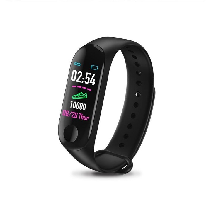 Bratara fitness Amio, M3, Bluetooth, Negru