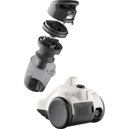 Aspirator fara sac Electrolux Ease C4 EC41-2SW, 700 W,Clasa A, 1,8L, filtrare in 4 trepte, filtre lavabile, perie DustTrap, Soft White