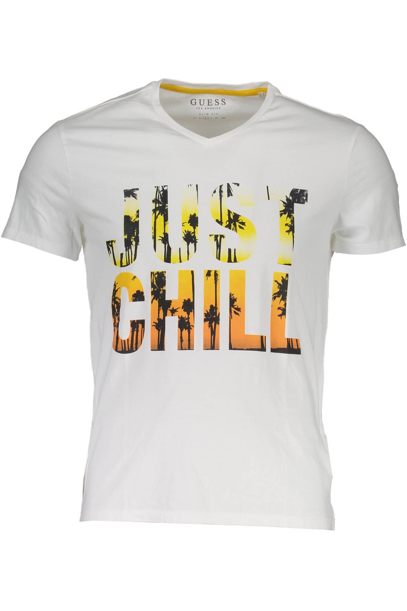 Tricou alb regular fit Guess Jeans