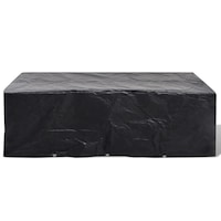 Prelata mobilier exterior din poliratan cu 10 inele vidaXL, Plastic, 300 x 140 x 90 cm, Negru