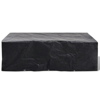 Prelata mobilier exterior din poliratan cu 10 inele vidaXL, Plastic, 300 x 140 x 90 cm, Negru Prelata mobilier exterior din poliratan cu 10 inele vidaXL, Plastic, 300 x 140 x 90 cm, Negru