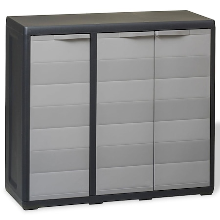 Dulap de depozitare pentru gradina, cu 2 rafturi, vidaXL , Multicolor
