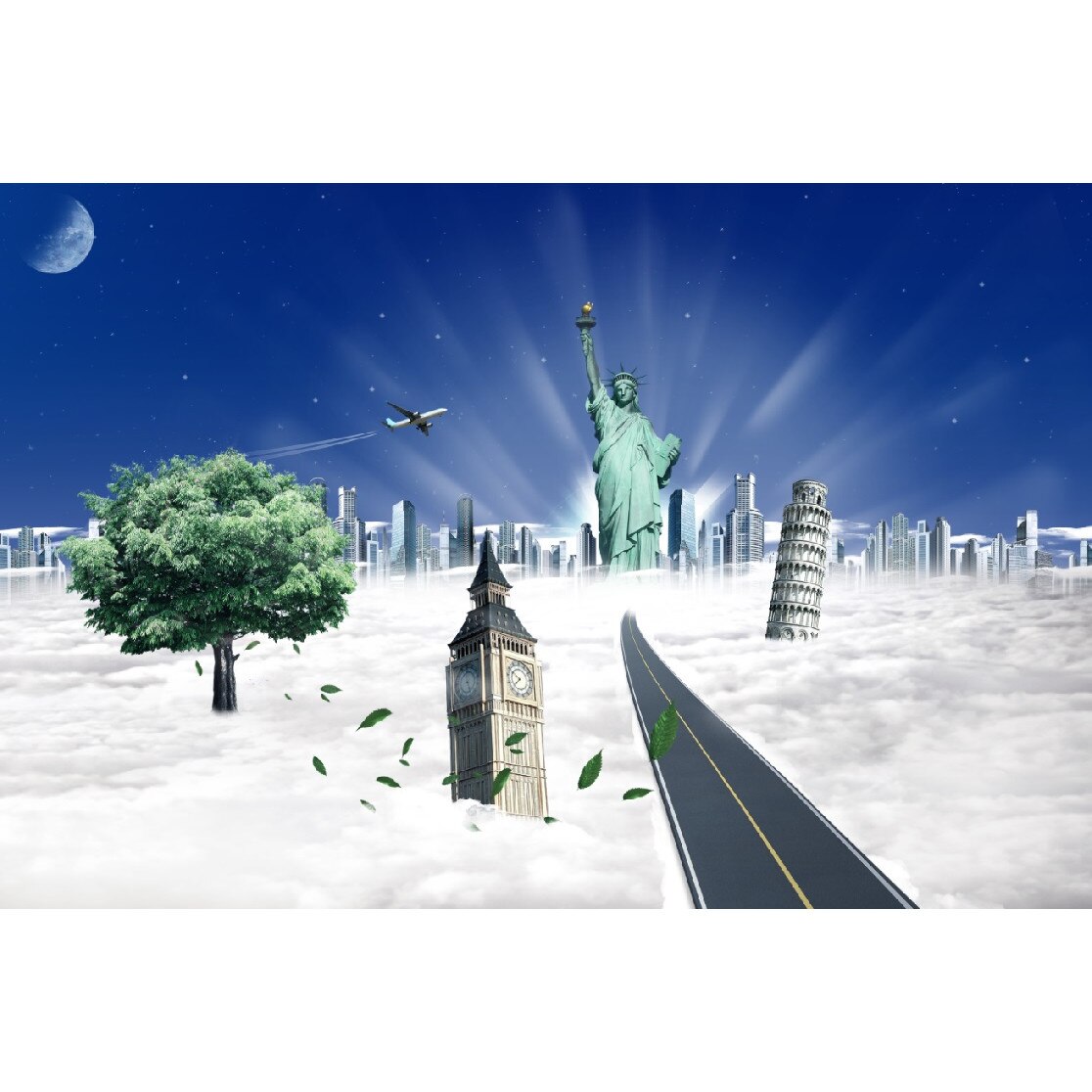 Tablou canvas Monumente - orasele lumii 2 (105 x 70 cm)