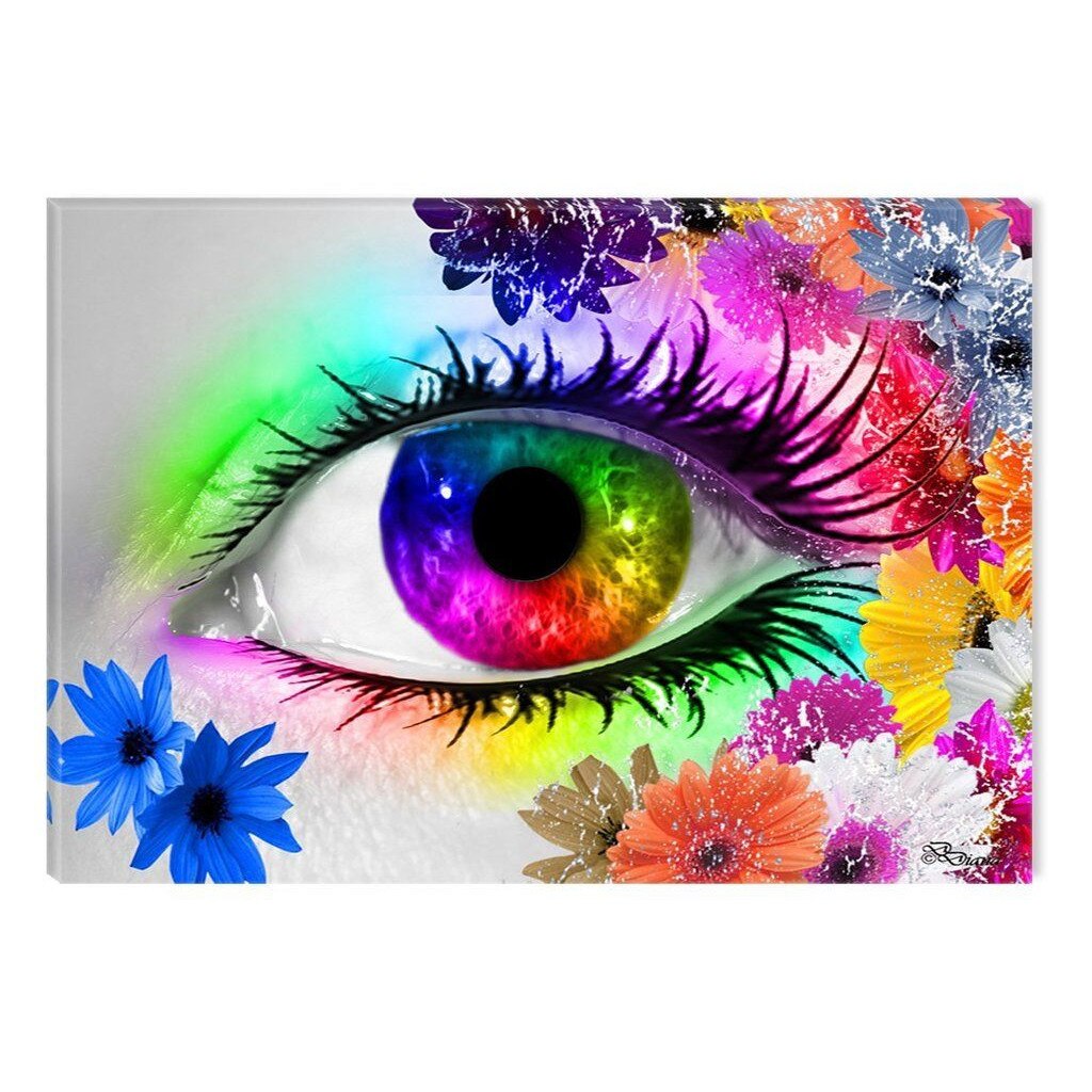 Tablou Startonight pe sticla acrilica Iris Multicolor, luminos in intuneric, 90 cm x 60 cm