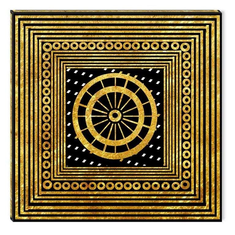 Tablou Startonight pe sticla acrilica Traditional Aramiu, luminos in intuneric, 60 cm x 60 cm