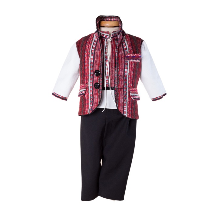 Set 3 piese costum botez traditional Iacob 3-6 luni