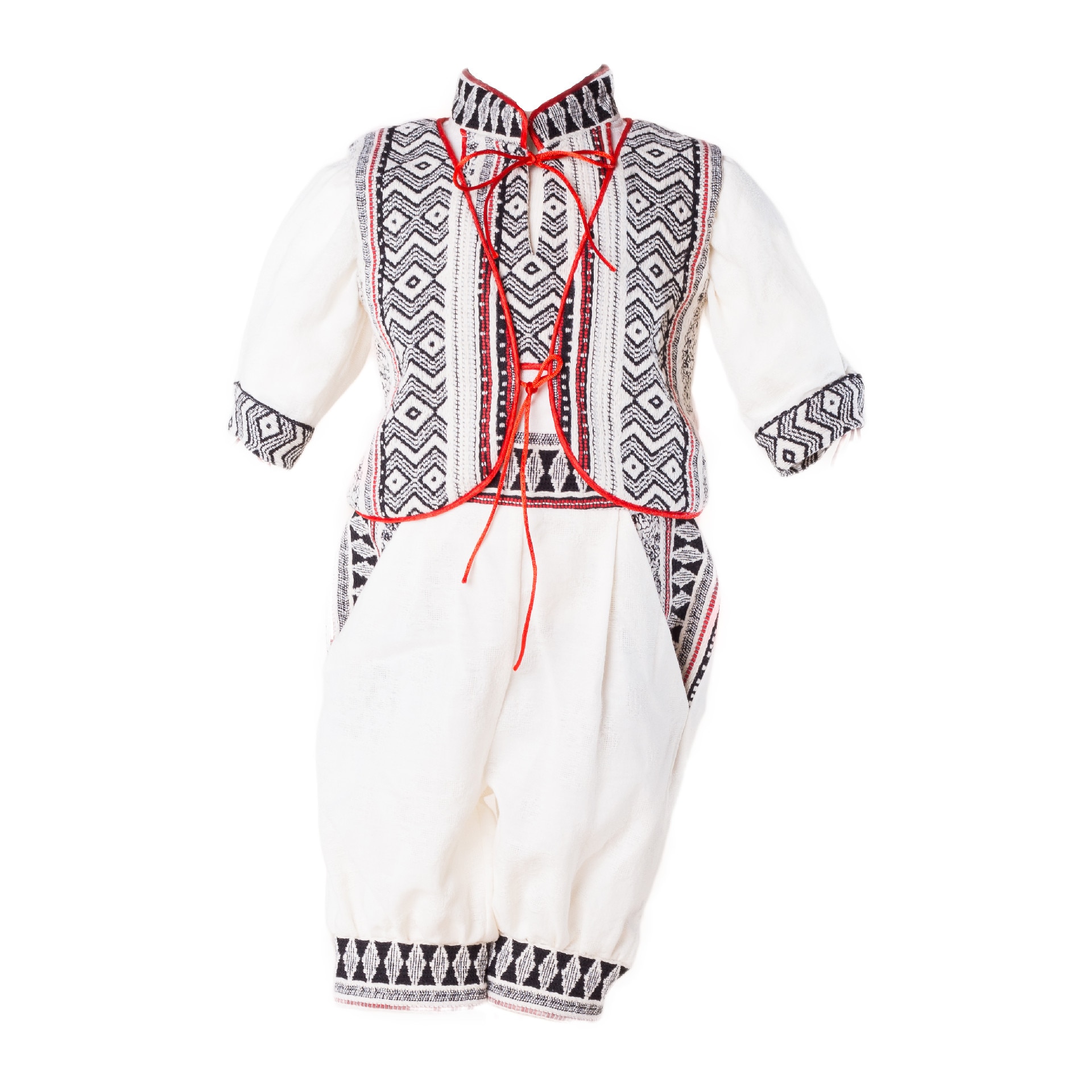 Set 3 piese costum traditional Luca 3-6 luni